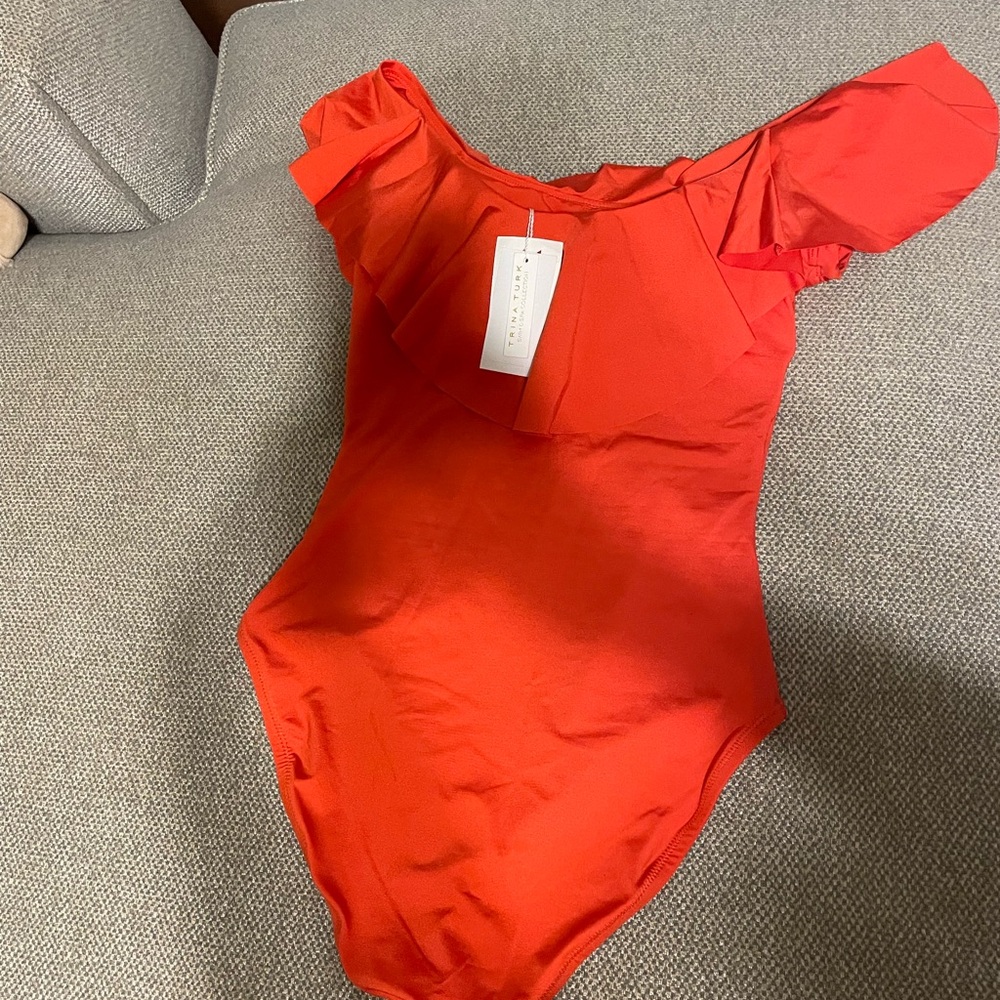 Brand New Trina Turk one piece bathing suit in orange